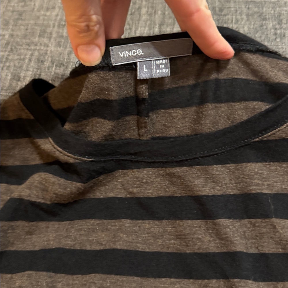 Vince Pima cotton blend three-quarter length slub T-shirt - Picture 2 of 3